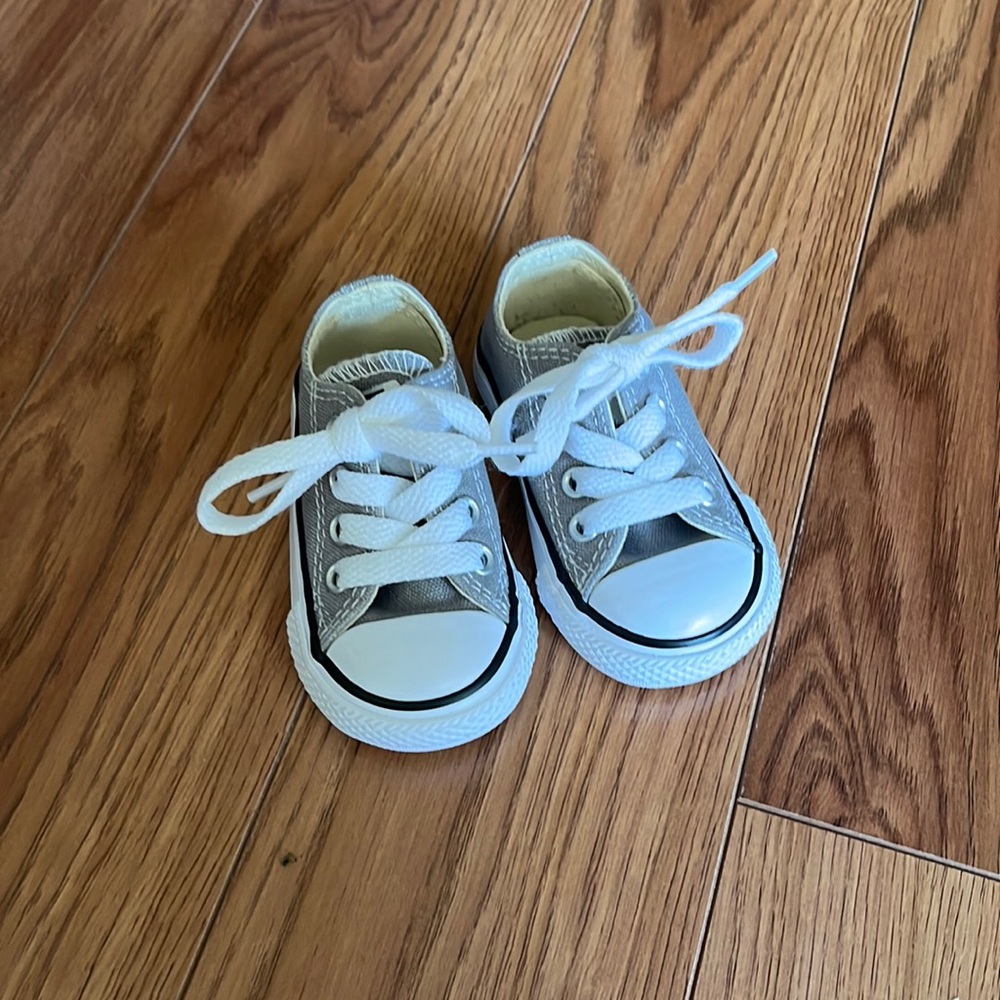Size 3 gray converse baby shoes